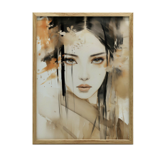 KERET EGY GYÖNYÖRŰ JAPÁN NŐ FALI PLAKÁTA ARCE NAGY 70x100 CM grafika, keretezett kép