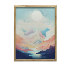 KERET FALI PLAKÁT A HEGYEK PASZTELL DALMÁJA 70x100 CM grafika, keretezett kép