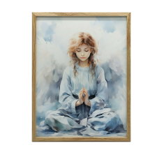 KERET FALI PLAKÁT ANGYAL IMÁJA ARANY 50x70 CM MATT PAPÍR grafika, keretezett kép