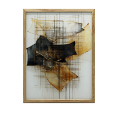 KERET FALI PLAKÁT ARANY ÉS FEKETE GLAMOUR SZOBOR 50x70 CM grafika, keretezett kép