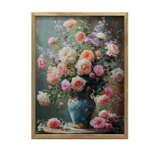 KERET FALI PLAKÁT ARANY VIRÁGCSOKAT 70x100 CM grafika, keretezett kép