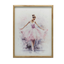  KERET FALI PLAKÁT BALLERINA GRAVÍVÁS TÁNC 50x70 SÖTÉTBANA grafika, keretezett kép