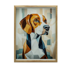 KERET FALI PLAKÁT BEAGLE GEOMETRY ANIAL 50x70 CM grafika, keretezett kép