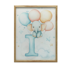 KERET FALI PLAKÁT ELEFÁNT BETŰRE ÉS FARA 70x100 CM grafika, keretezett kép