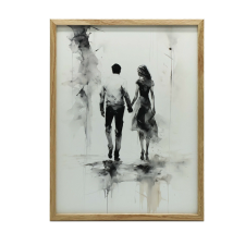  KERET FALI PLAKÁT FEKETE-FEHÉR ROMANTIKUS INTIM 30x40 grafika, keretezett kép