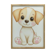 KERET FALI PLAKÁT FEKETE PUPPY CUTE 40x50 CM grafika, keretezett kép
