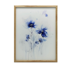 KERET FALI PLAKÁT FEKETE VIRÁGOK FINOM 70x100 CM grafika, keretezett kép