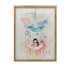 KERET FALI PLAKÁT FELHŐ ÁLMOK KARUSZELS 70x100 CM grafika, keretezett kép