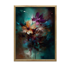 KERET FALI PLAKÁT GOLDEN NIGHT FLOWERS 40x50 CM MATTE grafika, keretezett kép