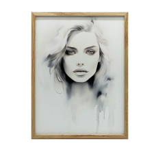  KERET FALI PLAKÁT GYÖNYÖRŰ NŐ 40x50 CM ALUMÍNIUM FEKETE grafika, keretezett kép