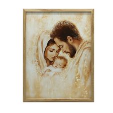 KERET FALI PLAKÁT HOLY FAMILY GOLDEN GLOW 50x70 CM grafika, keretezett kép