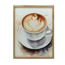  KERET FALI PLAKÁT KÁVÉ ELEGÁNS JAPANDI STÍLUSBAN 70x100 CM grafika, keretezett kép