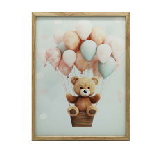 KERET FALI PLAKÁT KIS MEDVE PARADÍTSA AZ ÉGBEN 50x70 CM grafika, keretezett kép