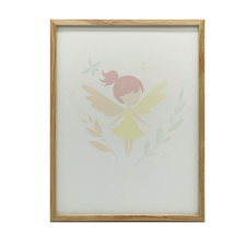  KERET FALI PLAKÁT KIS TÜNDÉR RÓZSASZÍN HAJ ARANY 40x50 grafika, keretezett kép