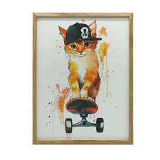  KERET FALI PLAKÁT KItty hódeszkán 70x100 CM grafika, keretezett kép