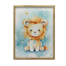  KERET FALI PLAKÁT LION&#039;S GLOW OF Dreams GYERMEKEKNEK 70x100 CM grafika, keretezett kép