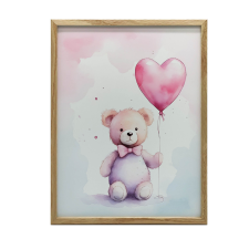 KERET FALI PLAKÁT MEDVE SZÍV LEFÜGGŐVEL 50x70 CM grafika, keretezett kép