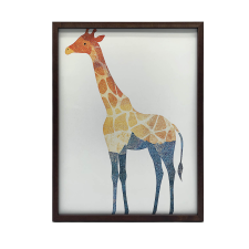  KERET FALI PLAKÁT MOZAIK ZSIRÁF FEKETE ALUMÍNIUM 60x90 CM grafika, keretezett kép