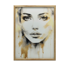 KERET FALI PLAKÁT MYSTERY FEKETE PORTRÉ 70x100 CM grafika, keretezett kép