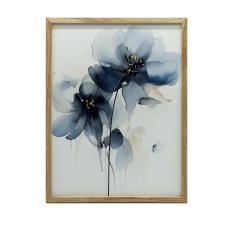 KERET FALI PLAKÁT NAVY BLUE ELEGANCE Akvarell színben 50x70 CM grafika, keretezett kép