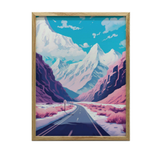  KERET FALI PLAKÁT PASTELL HEGYI TÁJ 70x100 CM grafika, keretezett kép