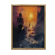 KERET FALI PLAKÁT PIRATE ADVENTURE FA 30X40 CM grafika, keretezett kép