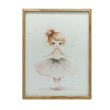 KERET FALI PLAKÁT RÓZSASZÍN BALLERINA GYERMEKEKNEK 30x40 CM grafika, keretezett kép