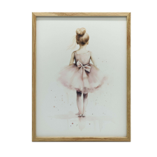  KERET FALI PLAKÁT RÓZSASZÍN BALLERINA TÁNCOLÓ HERCEGNŐ 70x100 grafika, keretezett kép