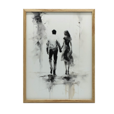 KERET FALI PLAKÁT SÖTÉTBANA FEKETE-FEHÉR INTIMÁS 30x40 grafika, keretezett kép