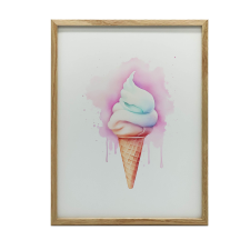 KERET FALI PLAKÁT SÖTÉTBARNA SZIVÁRVÁNY GYERMEK FAGYI 50x70 CM grafika, keretezett kép