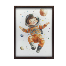 KERET FALI PLAKÁT SPACEMAN FEKETE ALUMÍNIUM 50x70 CM grafika, keretezett kép