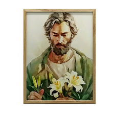 KERET FALI PLAKÁT SZENT JÓZSEF LILES 70x100 CM MATTE grafika, keretezett kép