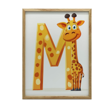  KERET M BETŰ FALI PLAKÁT ZSIRÁF GYERMEKEKNEK 50x70 CM grafika, keretezett kép