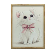 KERET NÉLKÜLI FALI PLAKÁTMACKA RÓZSASZÍN MASNIVAL 50x70 CM grafika, keretezett kép
