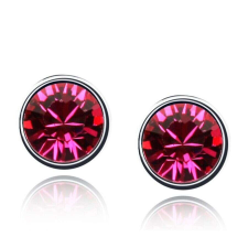 Keretes kristály fülbevaló- sötét rózsaszín- Swarovski kristályos fülbevaló