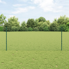  Kerítés Oszlopok 44 db U-csatorna Zöld 140 cm Acél építőanyag