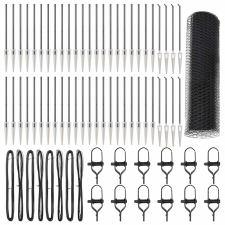  Kerítés oszlopokkal Szürke 0.4 x 100 m PVC-bevonatos acél építőanyag