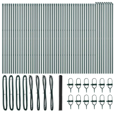  Kerítés oszlopokkal Szürke 1.5 x 100 m PVC-bevonatos acél építőanyag