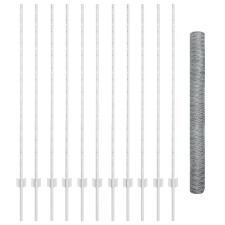  Kerítésoszlop 22 db U-csatorna 140 cm Horganyzott Acél építőanyag