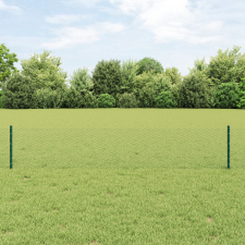  Kerítésoszlopok 11 db U-csatorna Zöld 40 cm Acél építőanyag