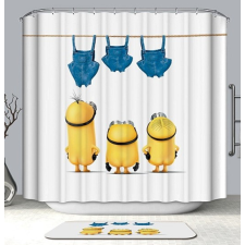 Kermix Textil zuhanyfüggöny 180x200 cm, minions mintázattal, mosható és vasalható lakástextília