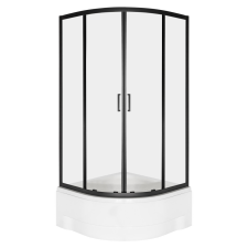 Kerra Aruba 90 GL fekete íves zuhanykabin mélytálcával kád, zuhanykabin