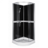 Kerra Classic 80x80 cm Black hátfalas zuhanykabin zuhanytálcával