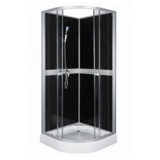 Kerra CLASSIC íves zuhanykabin fekete hátfallal, 80x80x209 cm-es méretben kád, zuhanykabin