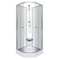 Kerra Evora White 80 hátfalas zuhanykabin zuhanytálcával, 80x80x205 cm kád, zuhanykabin