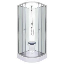 Kerra Evora White 90 hátfalas zuhanykabin zuhanytálcával, 90x90x205 cm kád, zuhanykabin