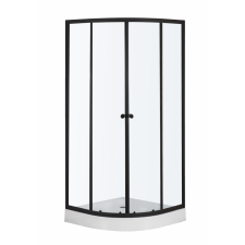 Kerra Leo 90 Black íves zuhanykabin zuhanytálcával kád, zuhanykabin