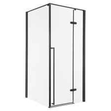 Kerra Long 80x90 fekete szögletes zuhanykabin tálca nélkül kád, zuhanykabin