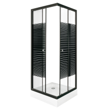 Kerra PICO Black stripe 70 szögletes zuhanykabin zuhanytálcával kád, zuhanykabin