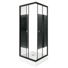 Kerra PICO Black stripe 80 szögletes zuhanykabin zuhanytálcával kád, zuhanykabin